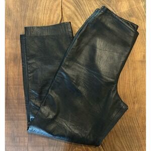 Black Leather Ankle Pants